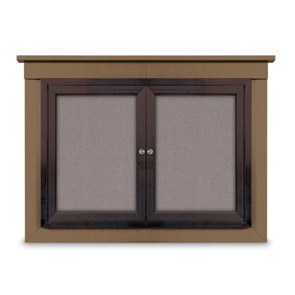 18"x24" 1-Door Enclosed Letterboard, Header, Black Vinyl/Cherry